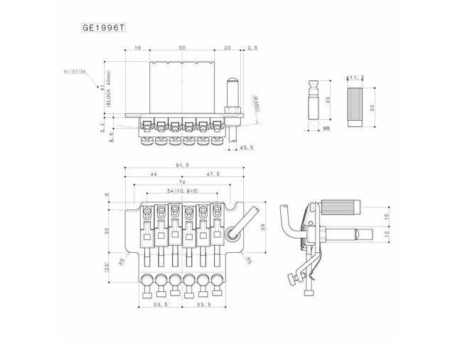 Cosmo Black Gotoh Floyd Rose Locking Tremolo GE-1996T-CK MIJ 40mm block