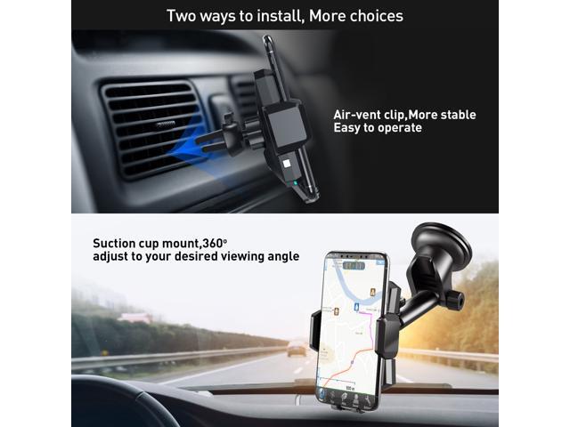 8//8 Plus /& Qi Enabled Devices CW12 Vent Mount LY S7//S7 Edge Note 8 5 /& Standard Charge for iPhone X Lian LifeStyle Qi Wireless Fast Charge Car Mount for Samsung Galaxy S8