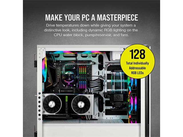Corsair Hydro X Series XH305i Hardline Water Cooling Kit with/incl XC7 CPU  Water Block, XR5 360mm Radiator, XD5 Pump Res and iCUE QL120 RGB Fans