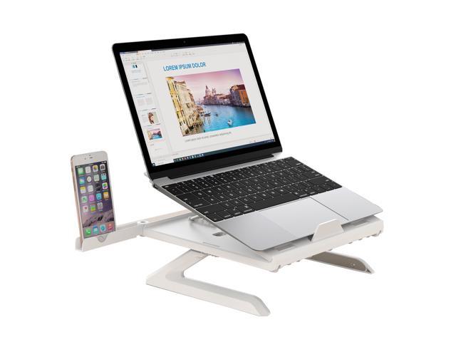 OImaster Laptop Stand Adjustable Computer Stand Patented, Multi-Angle Stand Portable Foldable Laptop Riser Phone Stand Notebook Holder Compatible for MacBook, Air, Pro, Surface 9-15.6”Laptop White