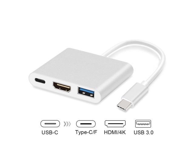 Type C to HDMI Adapter 4K HDMI Cabel Compatible with MacBook Pro,iMac,MacBook,ChromeBook,Samsung Galaxy S8/S9 Note 9/S9/Note 8/S8,Huawei Mate 20 and More Jiqu USB C to HDMI Adapter