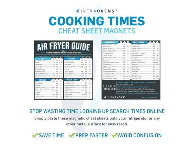 Air Fryer Magnetic Cheat Sheet Set of 2, Air Fryer Accessories Cook Times, Air Fryer Accessory Magnet Sheet Quick & Easy Reference Guide for Air
