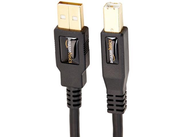 Zell Usb-A To Usb-B 2.0 Cable For Printer Or External Hard Drive, Gold-Plated  Connectors, 6 Foot, Black 