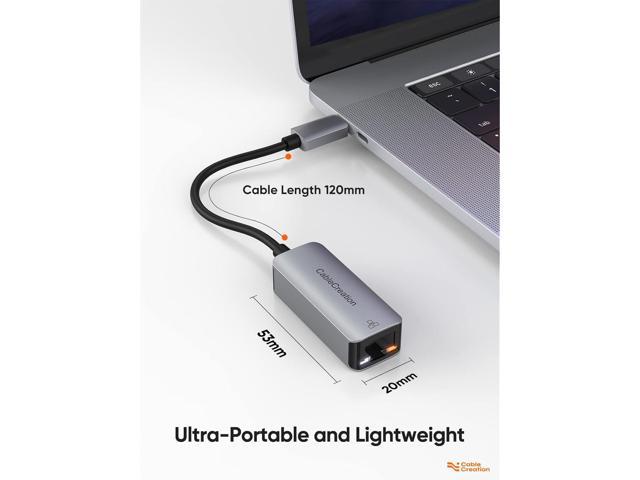 WALNEW USB C to 2.5Gbps Ethernet Adapter, USBC to RJ45 Lan Connector,Cat  Network Cable Converter to Type-C Thunderbolt 3 for Mac,iMac,Macbook,iPad  Pro Air,Dell XPS,Surface Laptop,Chromebook,Galaxy Tab 