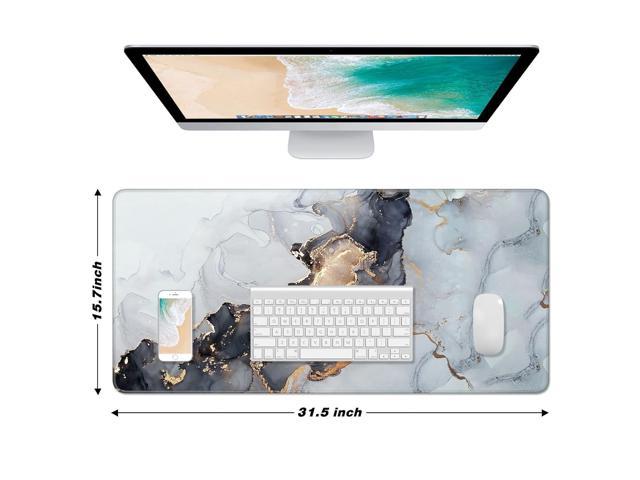 Gaming Mouse Pad Large Keyboard Pad 31.5 x 11.8in Topographic Mouse Pad  Black and White Mouse Pad for Keyboard with Anti-Slip Rubber Base, Extended  Desk Pad XL Keyboard Pad Mouse Mat 