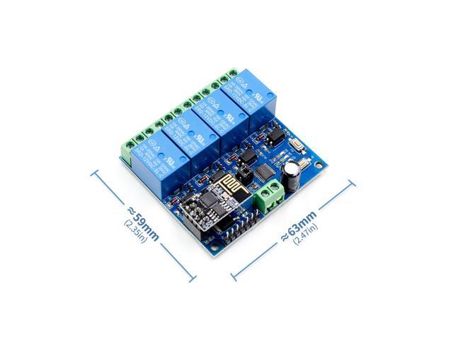 12V ESP8266 ESP-01 4-Channel WiFi Relay Module For Smart Phone APP Controller