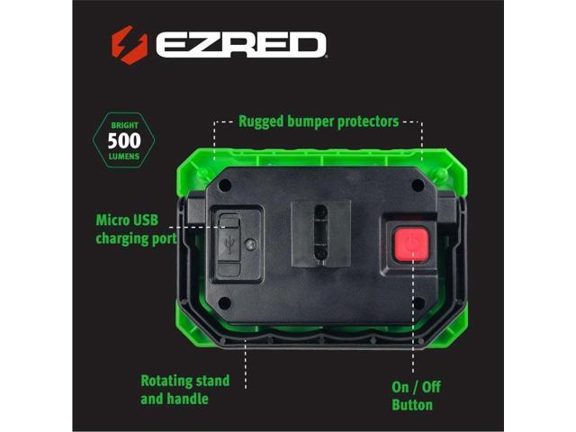 EZ Red XLM500-GR 500 Lumen Rechargeable Magnetic Work Light GREEN
