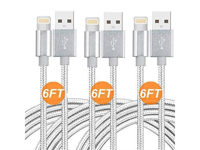 CableCord Short Nylon Braided USB Lightning Charging Cable//Data USB Compatible for iPhoneX Case //8//8 Plus//7//7 Plus//6//6s Plus,iPad Mini Black 8-inch 6-Pack