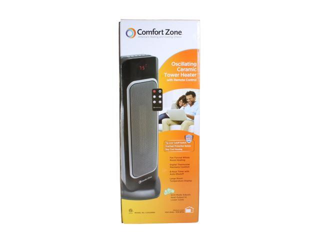 Comfort Zone Cz523rbk Oscillating Digital Tower Heater With