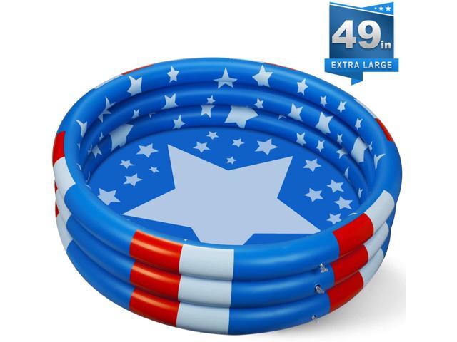 Inflatable Kiddie Pool, Extra Large Baby Pool Summer Cool Stars Kids Swimming Pools to Replace Backyard Pool Inflatable Water Pool for Kids Indoor&Outdoor(49’’x12’’)