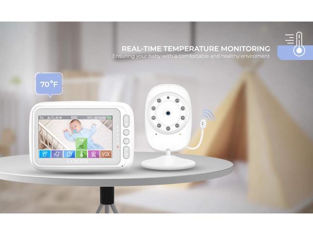 VOX Mode Baby Monitor UOKIER 4.3 Video Baby Monitor with Camera and Audio 1000ft Range Two-Way Audio Night Vision Temperature Monitoring Lullabies Zoom