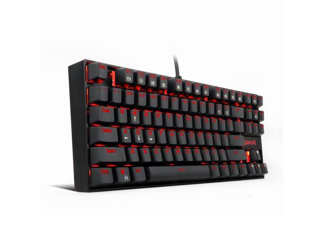 Redragon LED Backlit K552 Mechanical Gaming Keyboard Compact 87 Key Mechanical Computer Keyboard KUMARA USB Wired Cherry MX Blue Equivalent Switches for Windows PC Gamers (Black RED LED Backlit)