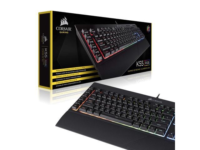 Quiet Satisfying LED Backlit Keys Media Co CORSAIR K55 RGB Gaming Keyboard