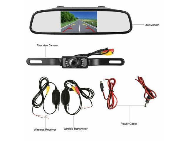 IR Reversing Camera Pathson Wireless Car Rear View Kit 4.3 LCD Mirror Monitor 