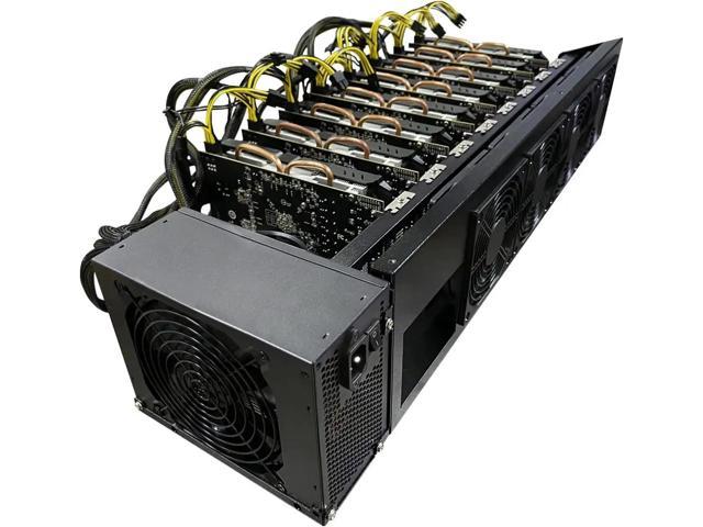 スノーブルー VTRETU GPU Mining Rig， Ethereum Classic Crypto Miner ，with GPU  Mining Motherboard and 2000W Power Supply（110-264V） Cooling Fans  ，SSD,RAM，CPU