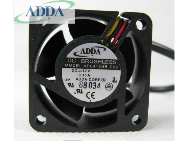 ADDA AD0412HB-C52 40mm 12V DC Fan – 3-Wire, Dual Ball Bearing – 4CM Computer Case Fan