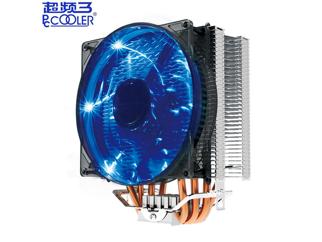 X4 4 Heatpipe CPU cooler 120mm blue LED PWM quiet fan for Intel 775 ...