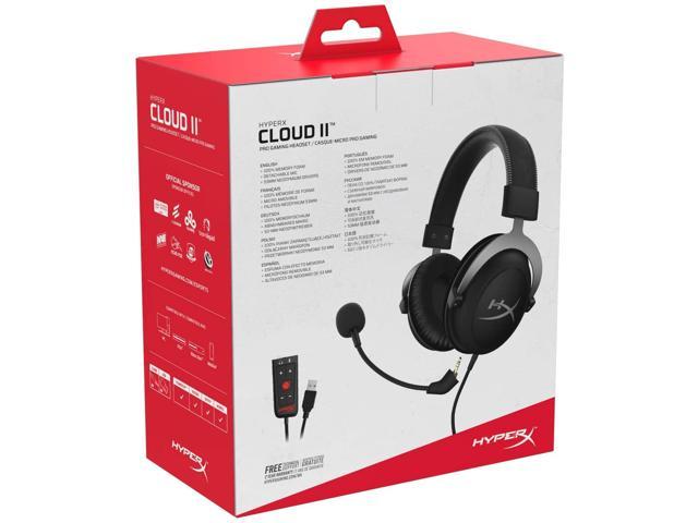 HyperX Cloud II - Gaming Headset, 7.1 Surround Sound, Memory Foam Ear Pads,  Durable Aluminum Frame, Detachable Microphone, PC, PS5, PS4, Xbox – Red 