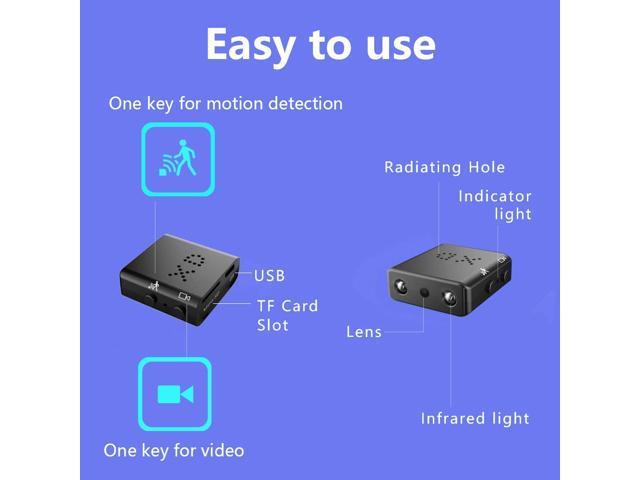 XD Mini Micro Spy Versteckte HD 1080P Kamera Nachtsicht für das Ausspionieren 
