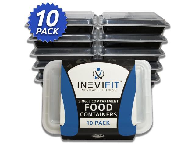 INEVIFIT Meal Prep Single Compartment BPA FREE, Premium Food Storage Containers, Durable & Reusable, 28 oz. Stackable 10 Pack, Microwaveable & Dishwasher Safe, Leak Resistant Bento Lunch Box