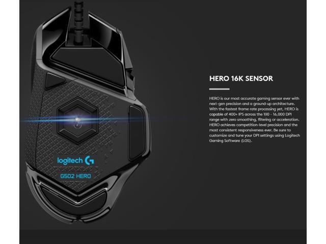 Logitech G502 Hero High Performance Gaming Mouse Newegg Com
