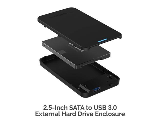 Sabrent USB 3.0-2.5" SSD /HDD External Shockproof Enclosure UASP Support BLACK 