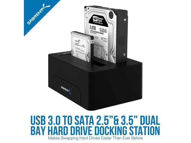 Sabrent USB 3.0 to SATA Dual Bay External Hard Drive Docking