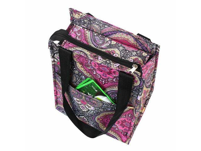 Women Insulated Lunch Bag Cooler Picnic Travel Zipper Carry Bags Multifloral