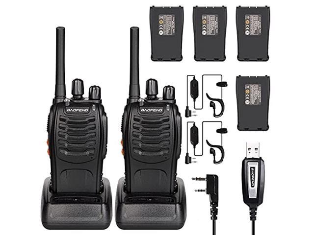 2Pack Desktop Charger Two-Way Radios UHF 16CH VOX Earpiece Greaval GV-9S Rechargeable Walkie Talkies for Adults Long Range with Li-ion Battery USB Charing