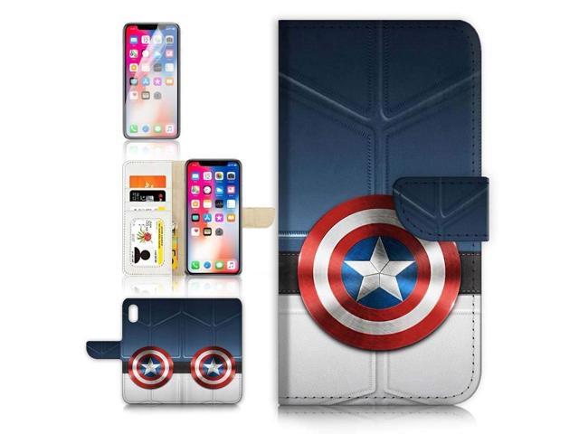 For Iphone Xs Max Flip Wallet Case Cover Screen Protector