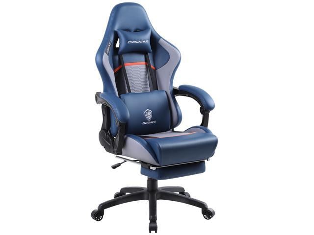 Leather Gaming Racing Chair Office Executive Recliner With Footrest Neck Pillow 