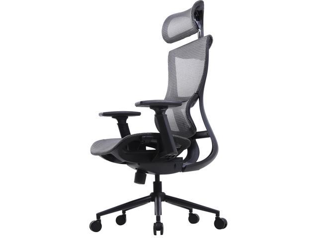 Dowinx Ergonomic Office Chair, High Back Computer Chair with Depth Adjustable Seat and Lumbar Support, Mesh Desk Chair with 3D Adjustable Armrests (Grey)