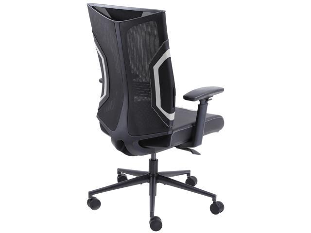 Dowinx Gaming Office Chair With 3D Armrests, Breathable Mesh Desk Chairs Headrest, Low-Back Ergonomic Chair with Lumbar Support and Reclines, Perforated Leather Task Chair for Office Home Black Grey