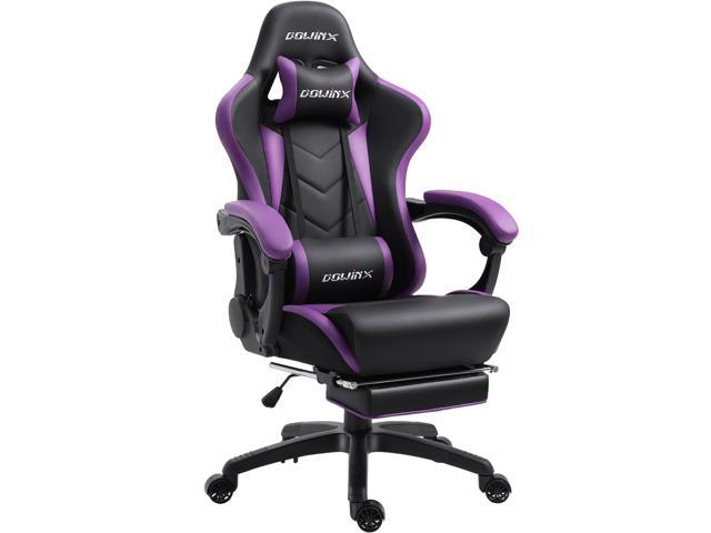 Dowinx Gaming Chair Ergonomic Racing Style Recliner with Massage Lumbar  Support, Office Armchair for Computer PU Leather E-Sports Gamer Chairs with  Retractable Footrest (BlackPurple) - Newegg.com