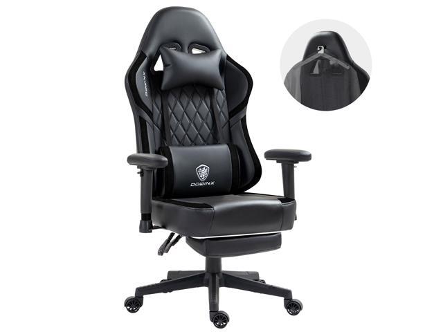 Dowinx Ergonomic Gaming Chair with Lumbar Support, High-Quality Breathable PU Leather for Durability, Adjustable Features for Personalized Comfort, Budget Friendly Game Chair, Black