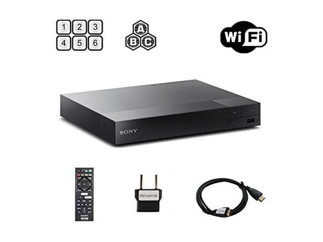 Certified Refurbished Sony BDP-S3700 Region Free Blu-ray Player 6FT HDMI cable & Dynastar Plug adapter bundle Package Multi region Smart Wifi 110-240 volts 