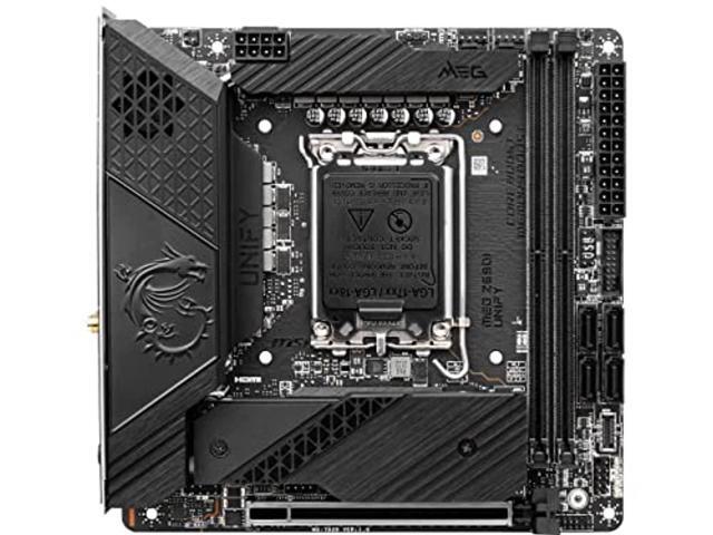 MSI MEG Z690I Unify Gaming Motherboard (Mini ITX, 12th Gen Intel Core, LGA 1700 Socket, DDR5, PCIe 5, 2.5G LAN, M.2 Slots, Wi-Fi 6E) (Z690IUNIFY)
