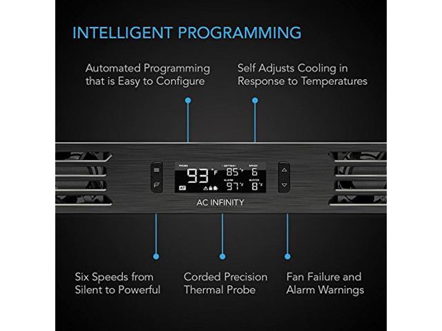 AC Infinity CLOUDPLATE T1-N, Rack Mount Fan Panel 1U, Intake Airflow ...