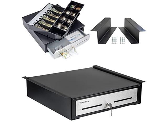 black Cash Tray Cash Drawer Cash Registers Insert with 4 Bills 3 Coins Money Storage Box for Commercial Using 