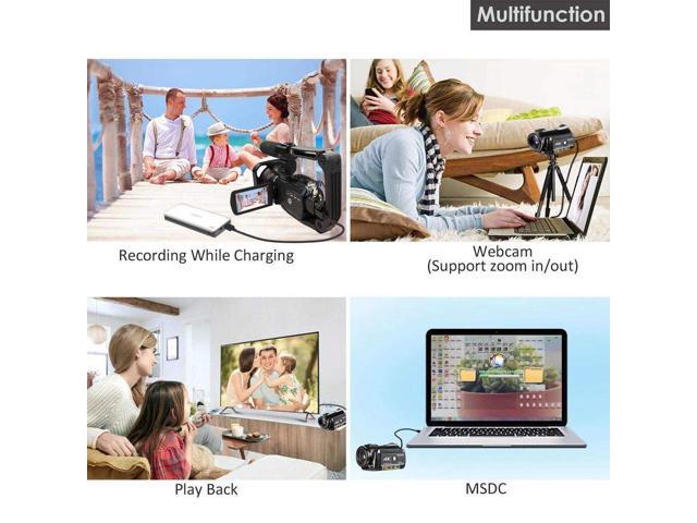 4K Camcorder Video Camera ORDRO HD 1080P 60FPS Vlog Camera Recorder IR Night Vision and WiFi Camcorder with Microphone Lens Hood and 2 Batteries Wide Angle Lens