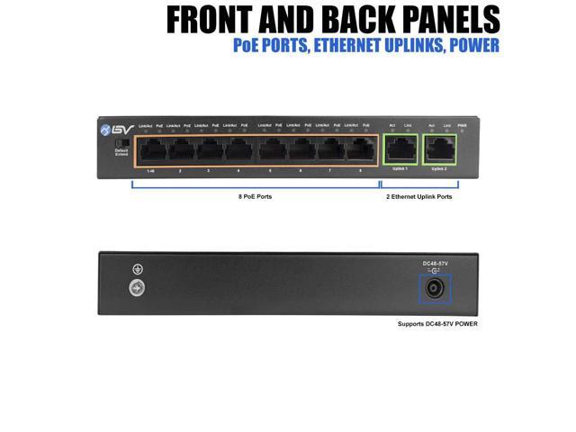 Switch BV-Tech 10 Port PoE/PoE – 96W 8 PoE+ Ports2 Gigabit Ethernet Uplink 