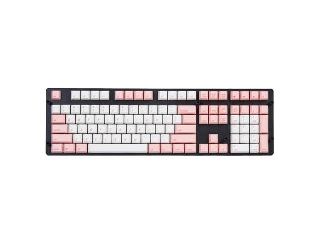 87/104 Keys Pink White Doubleshot PBT Backlit Keycap Key caps ANSI Layout OEM Profile for Cherry MX Gaming Mechanical Keyboard 104 Keys, Pink&White 
