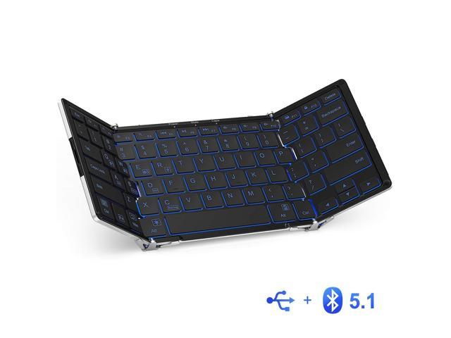 Photo 1 of iClever Bluetooth Keyboard with 3-Color Backlight, Bluetooth 5.1 Multi-Device Keyboard with Aluminum Alloy Base Wireless Keyboardfor iOS Windows Android Tablets, Smartphones, Laptops, PC and More