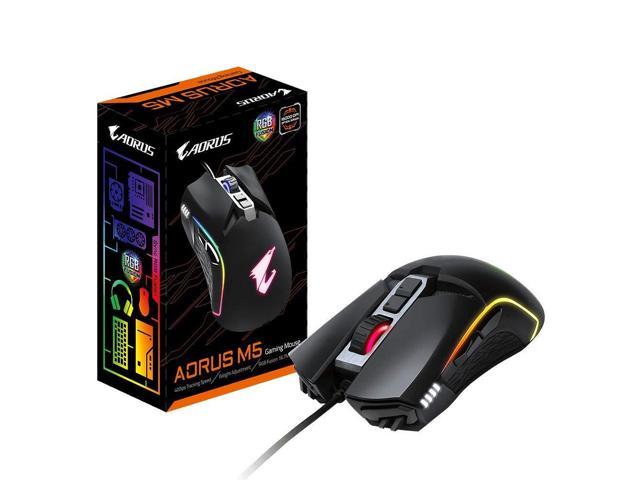 GIGABYTE AORUS RGB 16000 dpi Optical Sensor Fully Programmable and Saved Onboard 16.7M Customizable Lighting Gaming Mouse - GM-AORUS M5