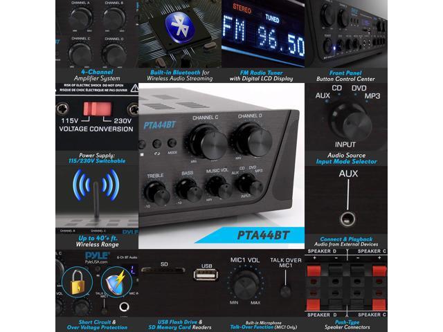 bluetooth amplifier 4 speakers