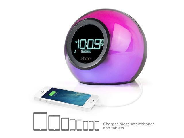 Dual Charge iHome Bluetooth Dual Alarm FM Clock Radio with Speakerphone and Dual USB Charging 