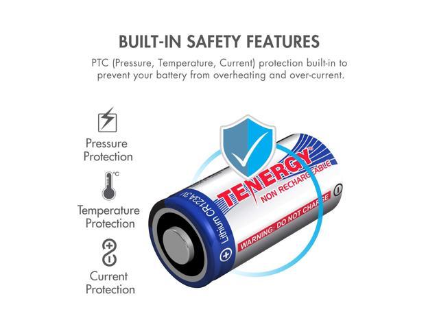 Tenergy 3v Cr123a Lithium Battery High Performance 1500mah Cr123a Cell Batteries Ptc Protected