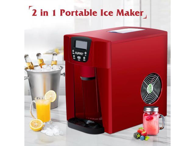 2 In 1 Ice Maker Water Cooler Compact Countertop Cubes Home Office Red Newegg Compact Countertop Ice Cubes Maker