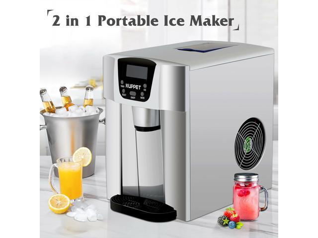 2 In 1 Ice Maker Water Cooler Compact Countertop Ice Cubes Maker