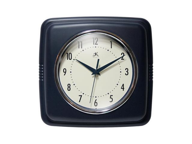 Square Blue Retro 50s Diner 9 Inch Vintage Kitchen Wall Clock 9 Inch Vintage Kitchen Wall Clock